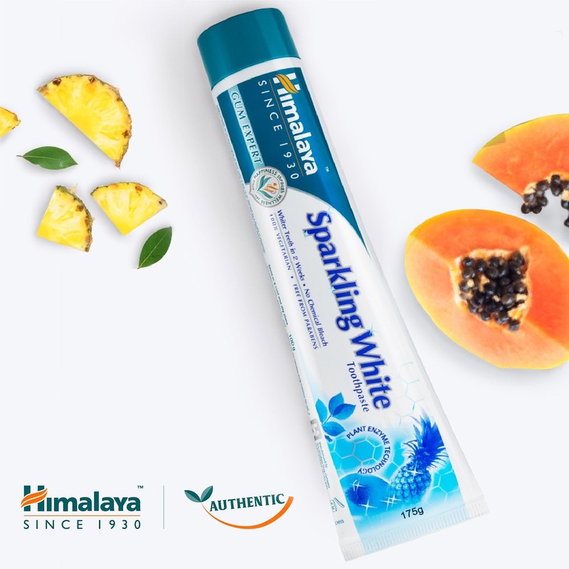 KEM ĐÁNH RĂNG TRẮNG SÁNG HIMALAYA SPARKLING WHITE TOOTHPASTE 100G CHÍNH HÃNG - 8623