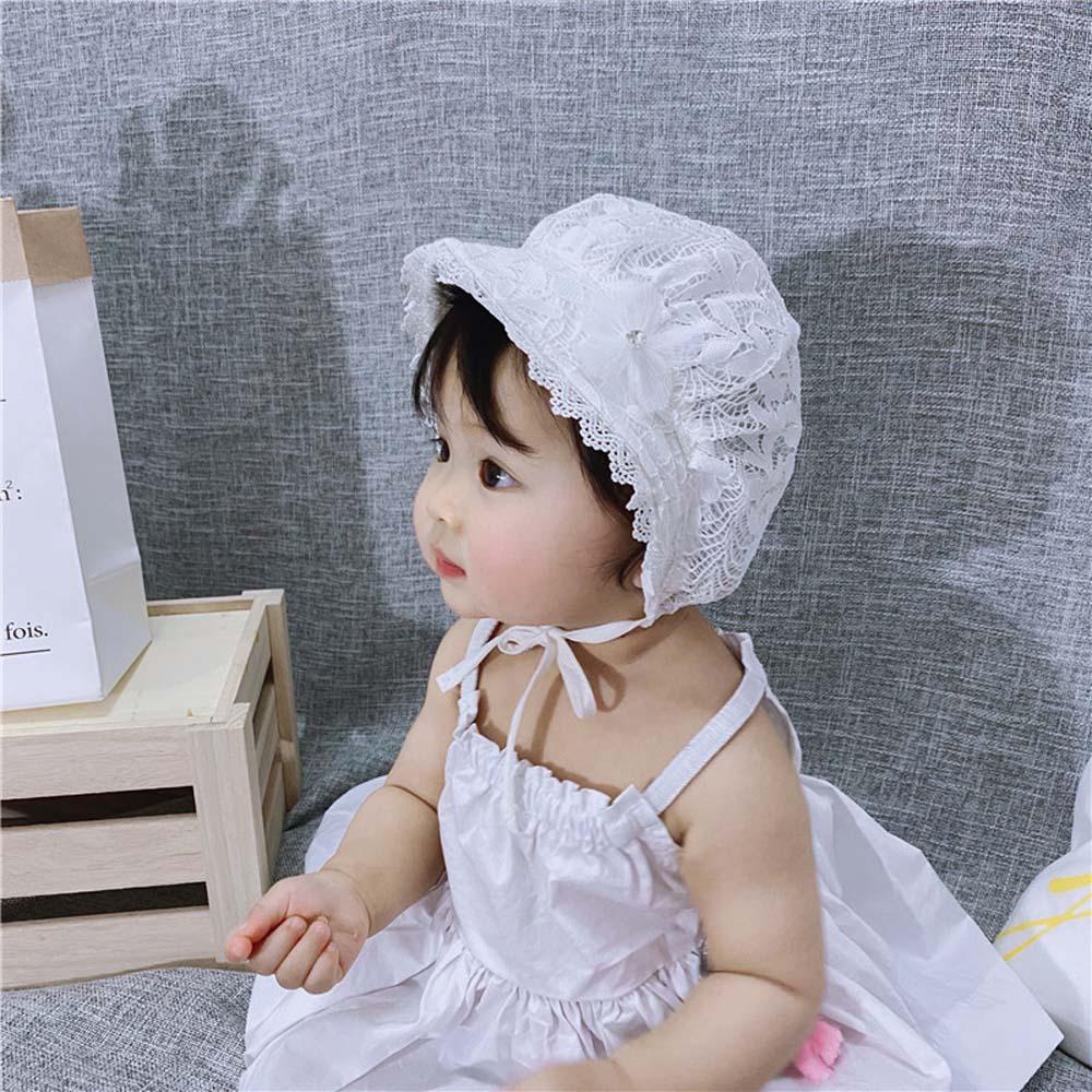 Mũ Chống Nắng Phối Ren Kiểu Công Chúa Dễ Thương Xinh Xắn Cho Bé Gái 0-1 Tuổi