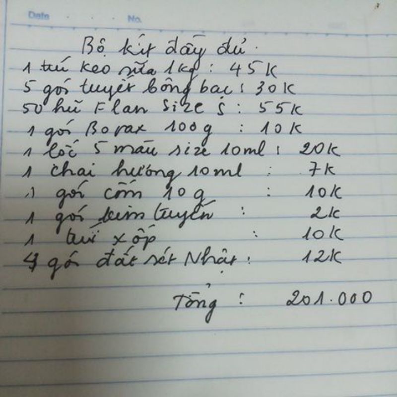 Combo nguyên liệu làm slime cho khách 200k