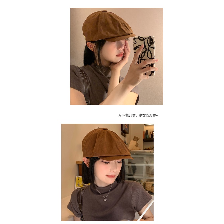 Mũ Beret Đơn Giản Phong Cách Retro Nhật Bản Cho Nữ