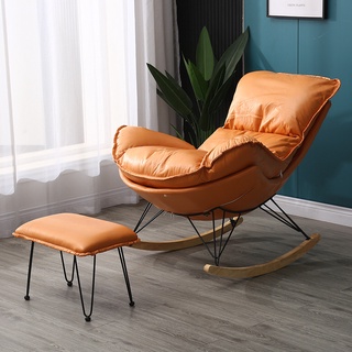 Ghế sofa đơn thư giãn, bọc da cao cấp kèm ghế để chân sofa lười trang trí phòng khách cực xinh