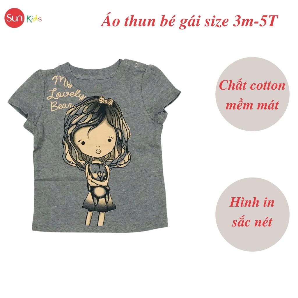 Áo thun cho bé gái, áo phông bé gái chất cotton mềm mát, size 3m - 5 tuổi - SUNKIDS