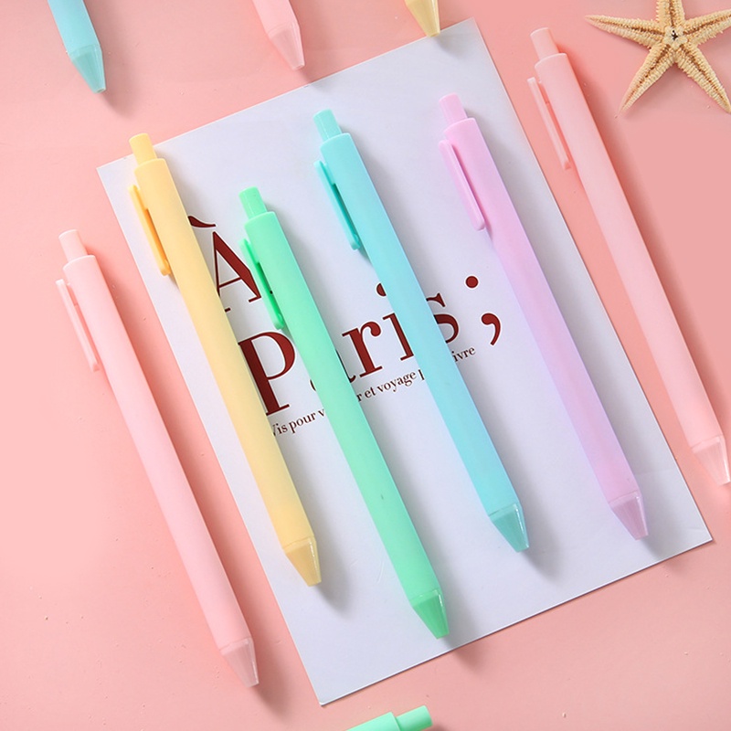 Bút mực đen ngòi 0.5mm màu sắc macaron có thể thu vào tiện dụng cho học sinh