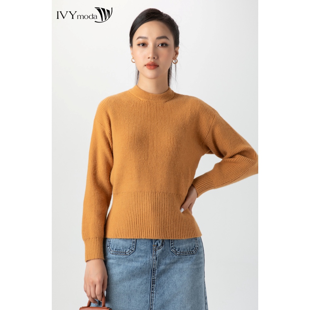 [NHẬP WABRTL5 GIẢM 10% TỐI ĐA 50K ĐH 250K ]Áo len nữ bo gấu IVY moda MS 58B8864