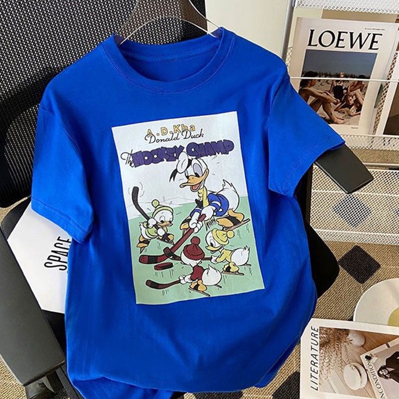 NRVP Áo thun cotton tay ngắn cổ tròn thời trang mùa hè phong cách Hàn Quốc dành cho nữ