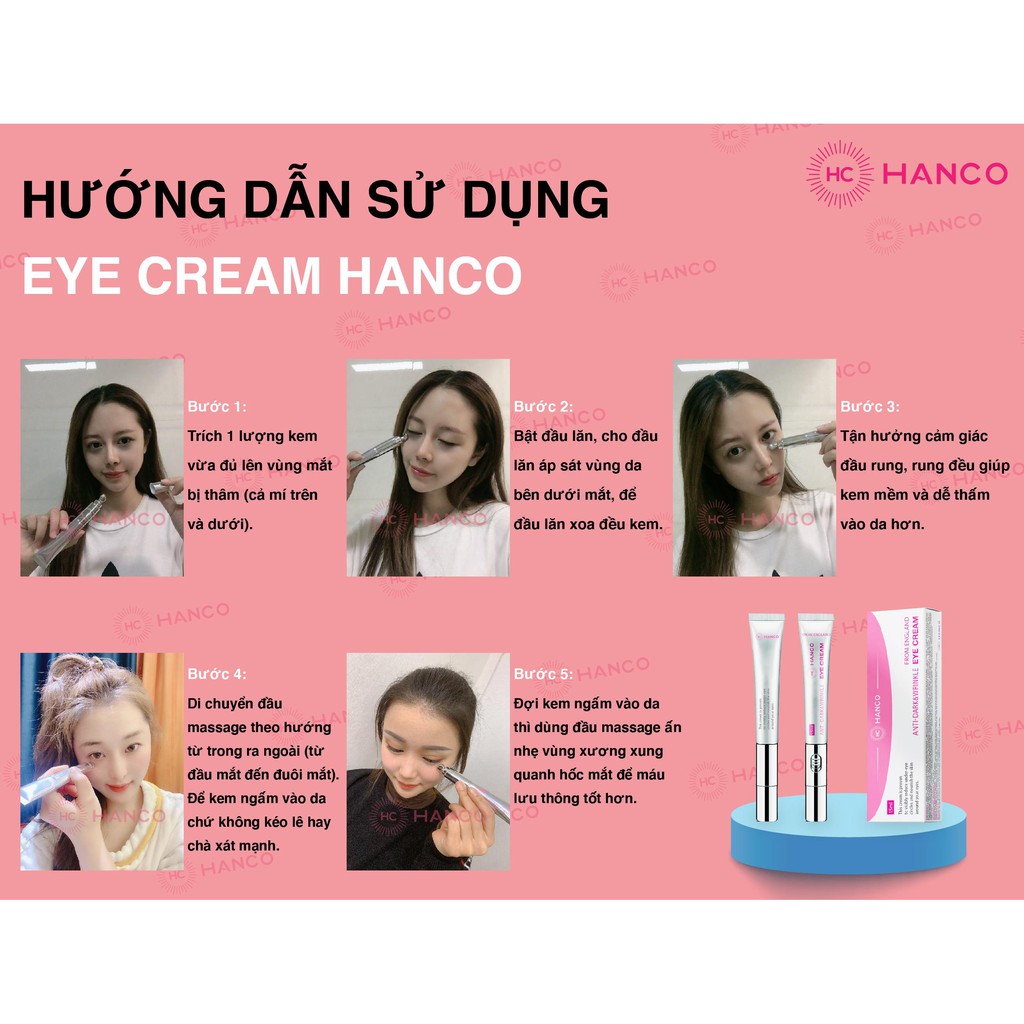 kem mắt giúp massage mắt, giảm thâm quầng, bọng mắt, xóa nếp nhăn mắt hanco doctor eye dang cây massage thư giãn mắt