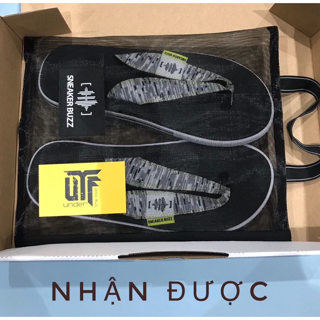 New - Dép Sneaker Buzz đen quai họa tiết xỏ ngón chính hãng - 1SB0002