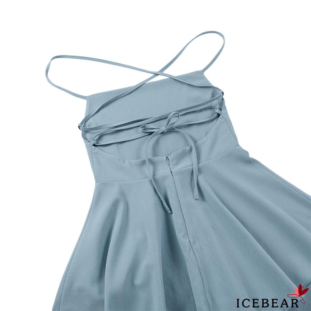 Bộ Áo Liền Quần Hai Dây Màu Trơn Hở Lưng Dành Cho Nữ