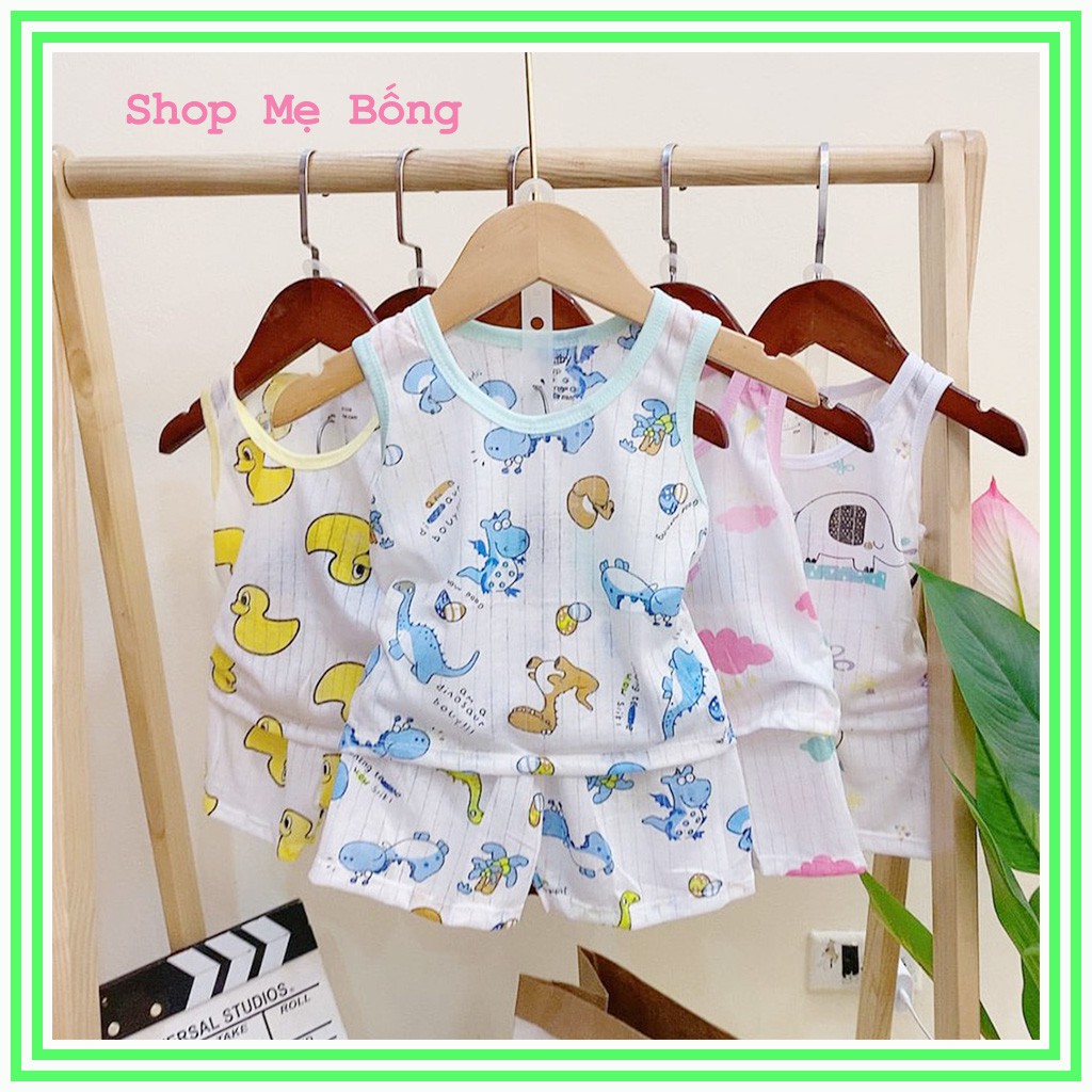 Bộ cotton giấy ba lỗ cho bé trai bé gái sơ sinh, hàng đẹp cực mát (3-14kg)