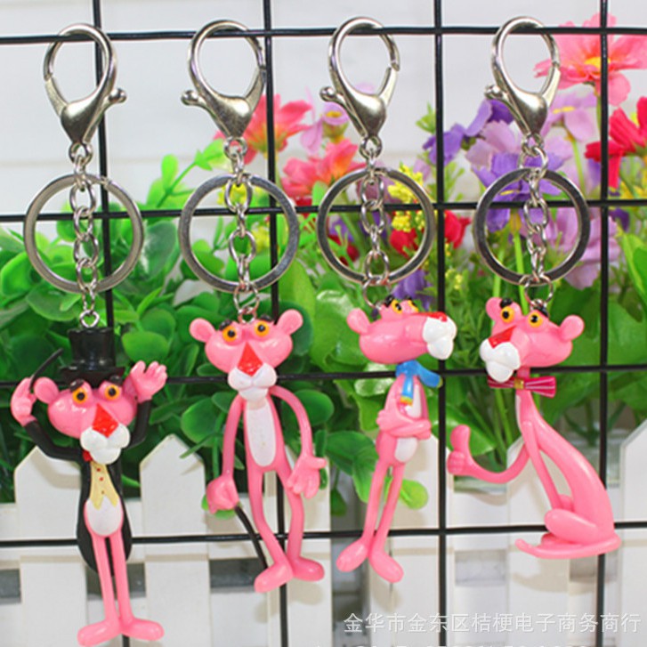 Móc khóa hình báo hồng xinh xắn Móc Khóa Báo Hồng Pink Panther Cute Treo Balo túi xách phong cách Hàn Quốc