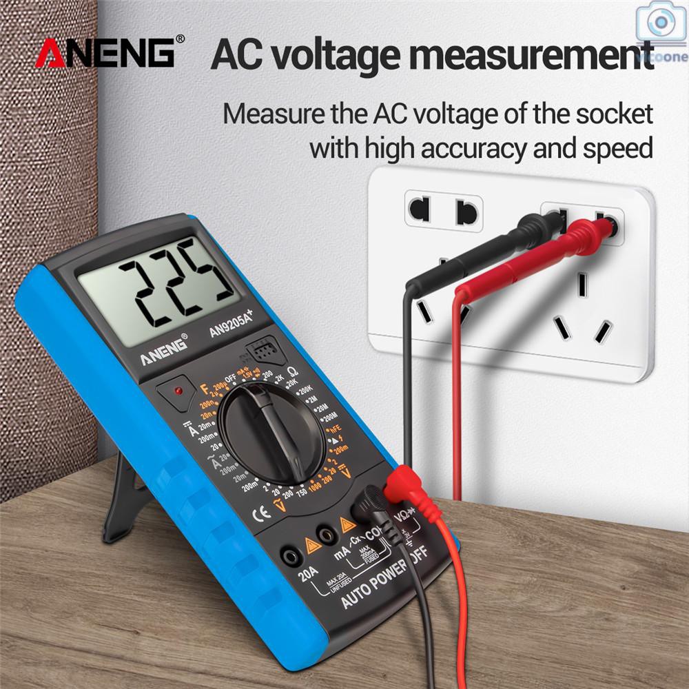 🔨  ANENG DT9205A+ Digital Multimeter 3 1/2 LCD Display 1999 Count Manual Range Universal Meter AC DC Re