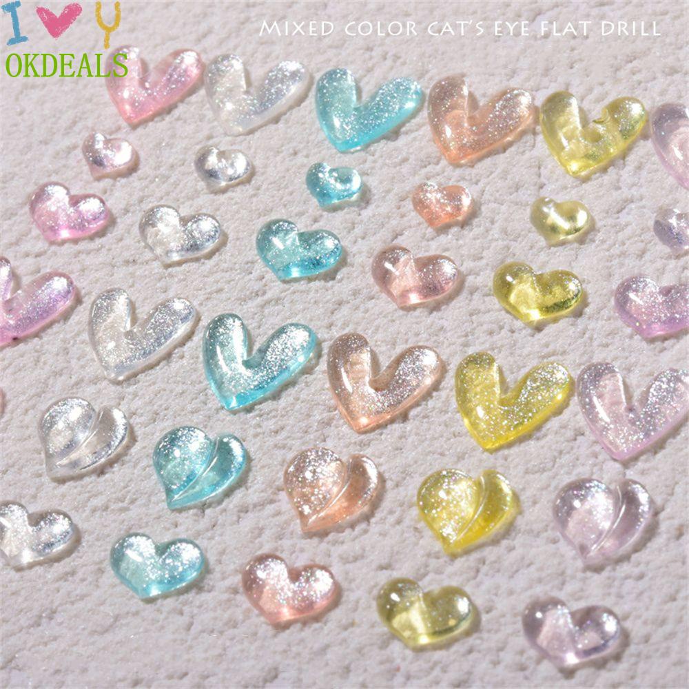 Bộ 30 Phụ Kiện Trang Trí Móng Tay Chuyên Dụng|Phụ Kiện Trang Trí Móng Tay Hình Trái Tim Bằng Nhựa Dễ Thương Xinh Xắn