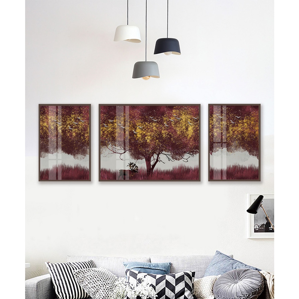 In hình ép gỗ Laminate TRANH PHONG CẢNH - Mẫu 3 (3 Ngang Dọc 2x20x30 1x30x40, 2x30x40 1x40x60). In ảnh theo yêu cầu