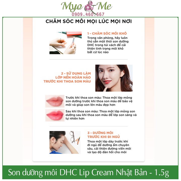Son dưỡng DHC không màu Nhật Bản chiết xuất dầu olive giúp giảm thâm môi - DHC Lip Cream 1.5g