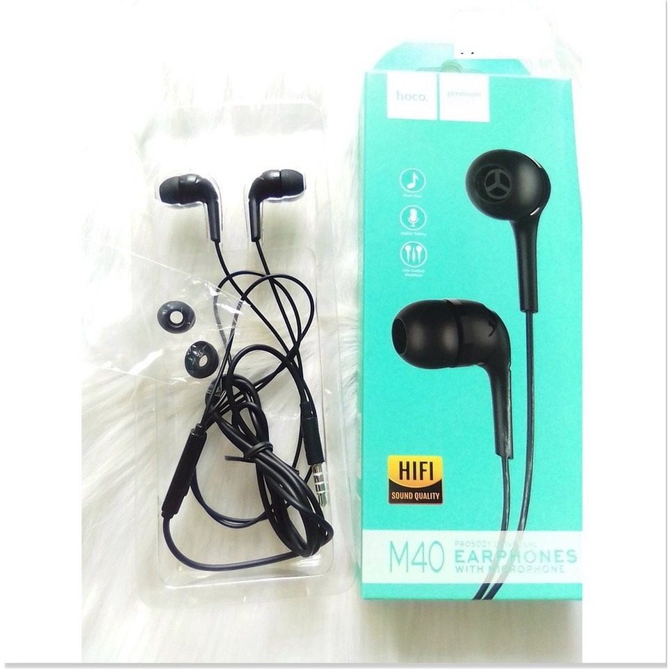 Tai Nghe Nhét Tai Hoco M40 jack 3.5mm có Mic dài 1,2m âm thanh hay