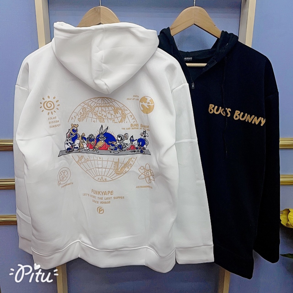 [Có Video Thật + Ảnh Thật] Áo Khoác Nỉ Dày Dặn 2 Màu In Hình Thỏ Bunny Bug Mã 577 - Daisy Clothings | BigBuy360 - bigbuy360.vn