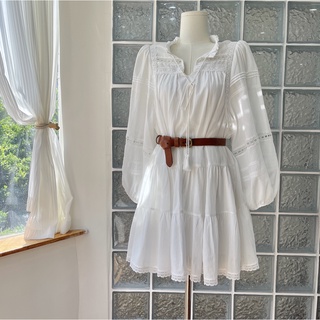 Váy nữ, đầm nữ babydoll tay phồng kèm thắt lưng thời trang