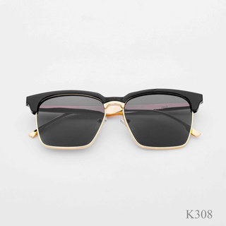 Kính thời trang nam nữ, Mắt kính râm đen gọng kim loại cao cấp K308 Shop305