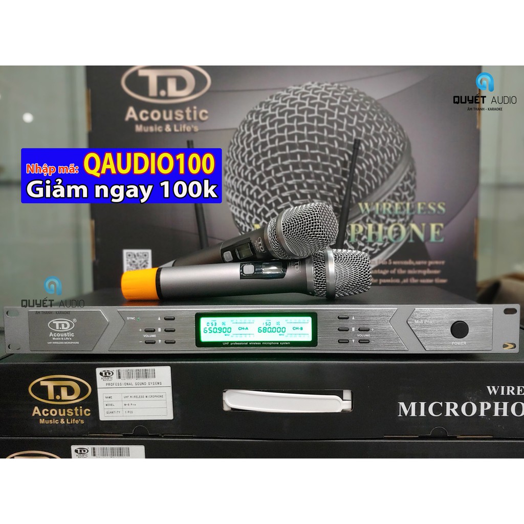 Micro không dây TD M8 Pro (CHÍNH HÃNG) nhập mã[ QAUDIO100 ] giảm 100k