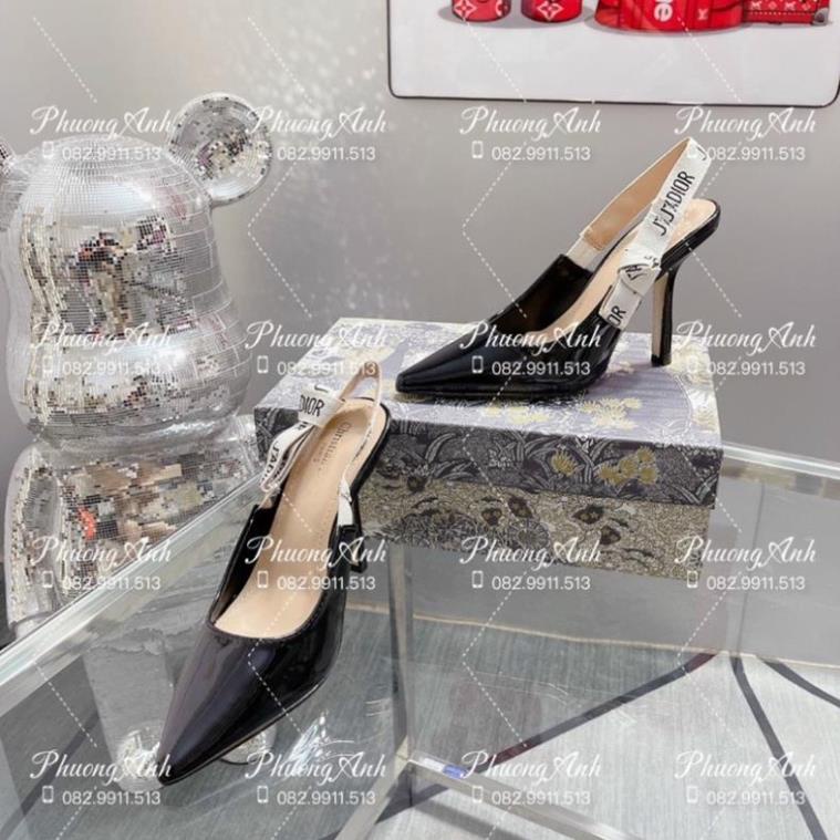 Sandal Dior Đen Bóng Cao 9F Full Size 35-39