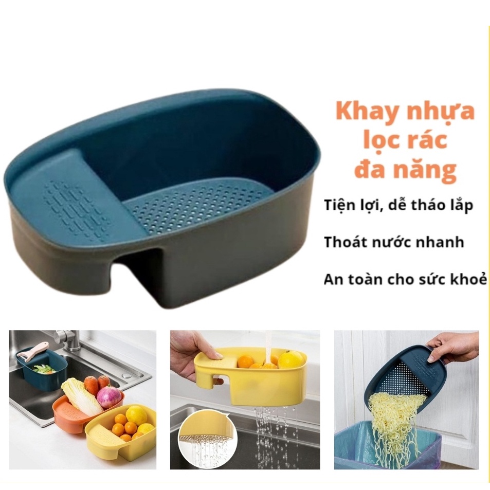 Khay Lọc Rác Bồn Rửa Bát, Khay Đựng Đồ Đa Năng, Dụng Cụ Nhà Bếp Tiện Dụng