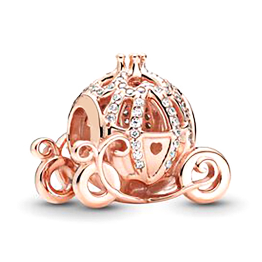 DINGLLY Rose Gold Cartoon Animal Charm Hạt trái tim Hạt ngôi sao & mặt trăng Daisy Flower cườm vừa vặn Phụ kiện trang sức Tự làm