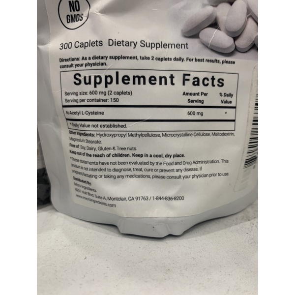 Micro Ingredients - NAC 600mg | Giải độc gan