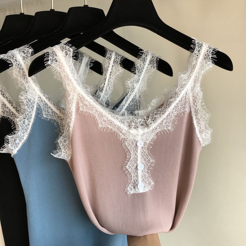 Áo Tank Top dệt kim thiết kế màu trơn thanh lịch | BigBuy360 - bigbuy360.vn