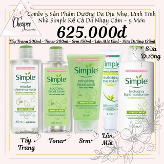 Combo 5 Món Dưỡng Da Dịu Nhẹ, Lành Tính Nhà Simple