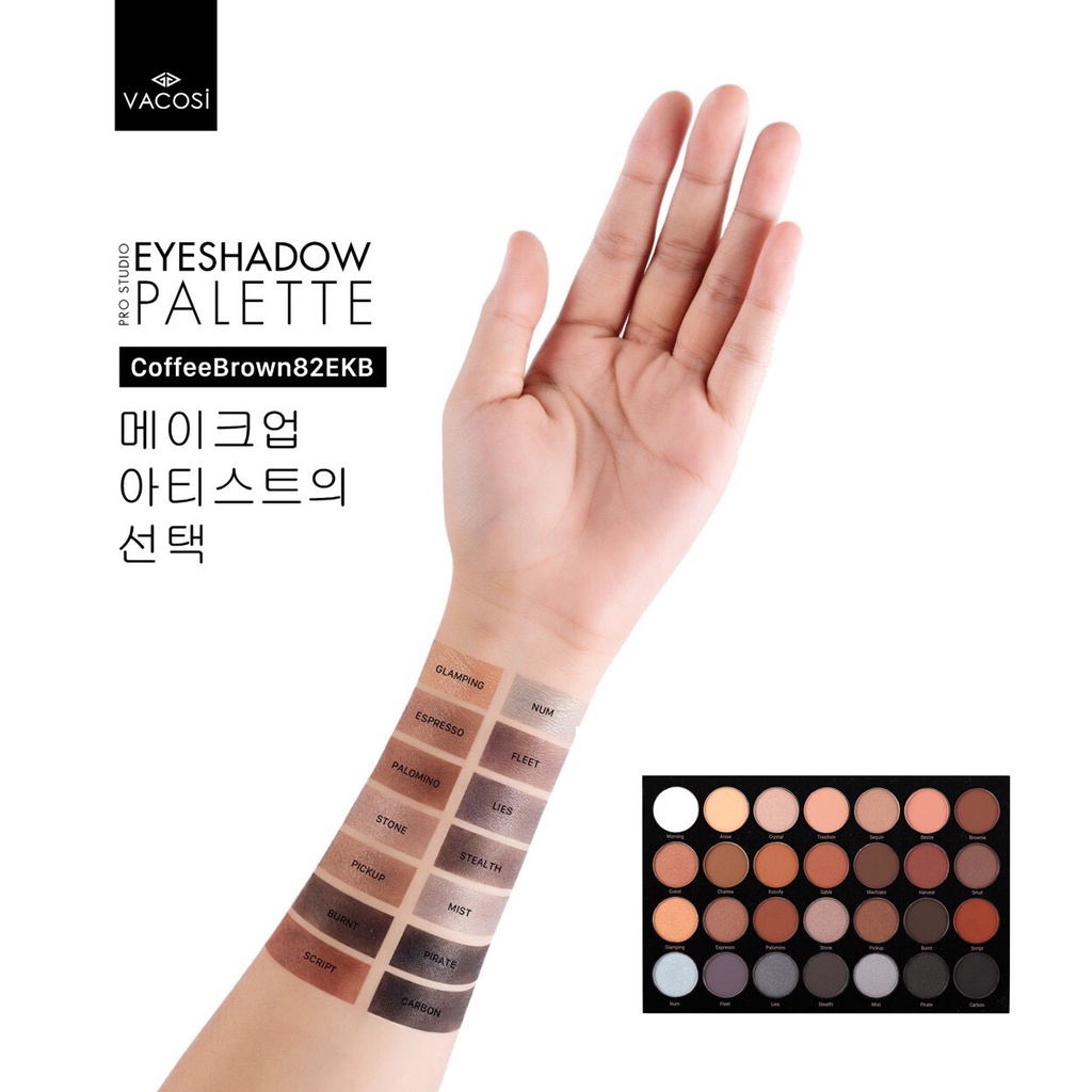 Bảng phấn mắt CHUYÊN NGHIỆP VACOSI  28 Ô SHIMMER NATURAL | BigBuy360 - bigbuy360.vn