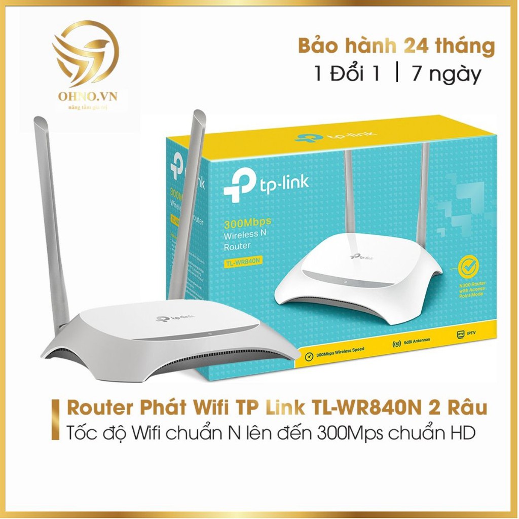 Bộ Thiết Bị Đầu Phát Wifi TP Link TL-WR840N Cục Phát Sóng Wifi 2 Râu Kết Nối Internet Tốc Độ Cao - OHNO VIỆT NAM