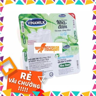 💖DATE MỚI💖 Lốc 4 hộp sữa chua nha đam Vinamilk 100g