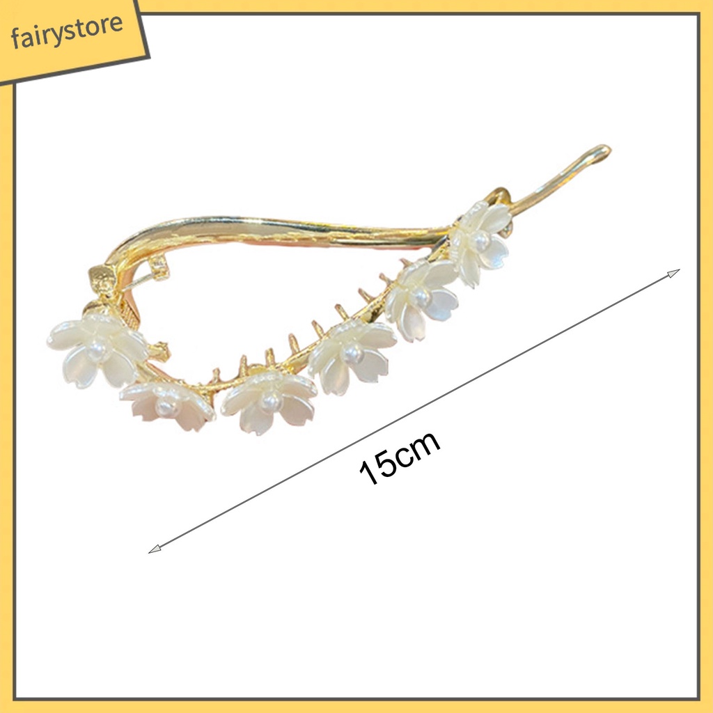 Kẹp Tóc Hình Chữ S Đính Ngọc Trai Giả Thanh Lịch Cho Nữ