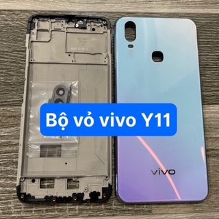 bộ vỏ vivo Y11 (zin) kèm khay sim,phím,kính camera