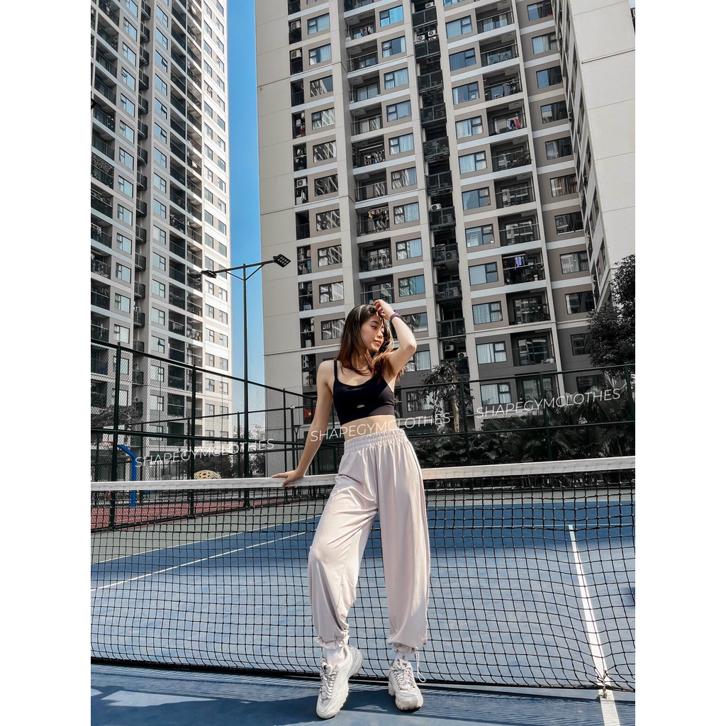 Quần ống rộng jogger nữ Shape ống rộng dây rút [ J099]