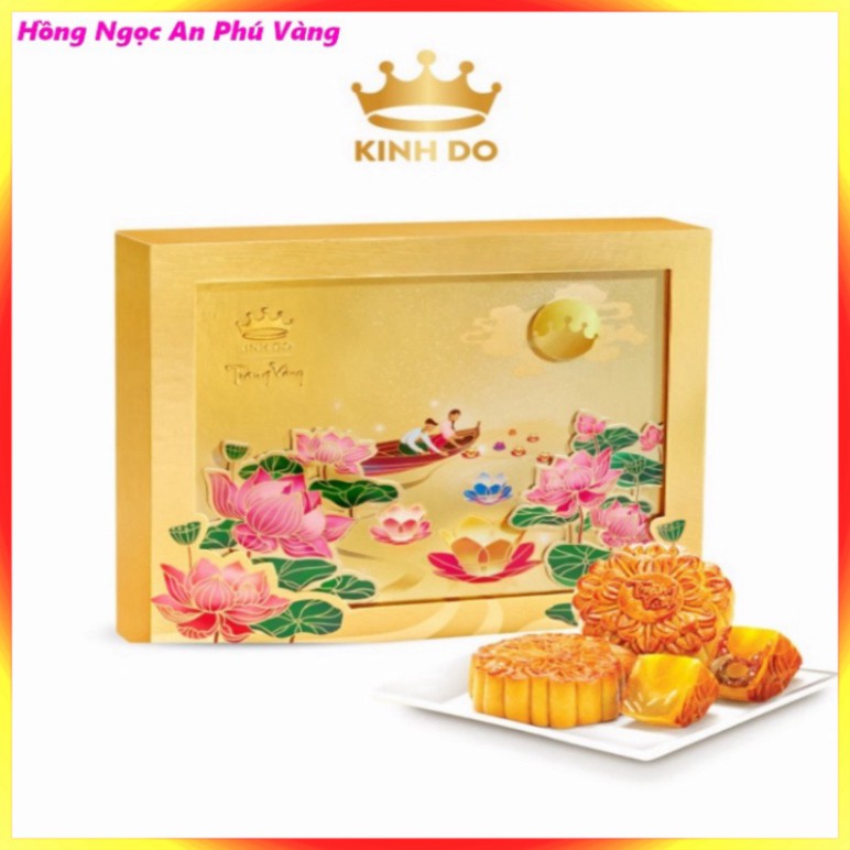 Bộ Hộp 4 Bánh THƯỢNG HẠNG Trung Thu Kinh Đô Trăng Vàng Hồng Ngọc - Hoàng Kim Vinh Hoa Jambong Hạt Thịt Xông Khói