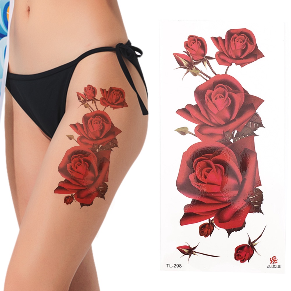 Hình Xăm Tạm Thời Chống Nước Hình Hoa Hồng Thời Trang Cho Nữ