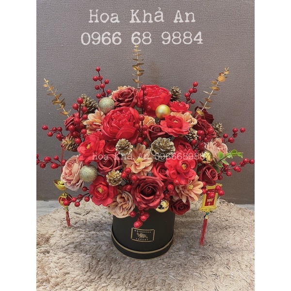 Lẵng hoa Khai Trương, Tân gia - Mẫu thiết kế Khả An - Kích thước tầm 50x50cm. Hoả tốc.