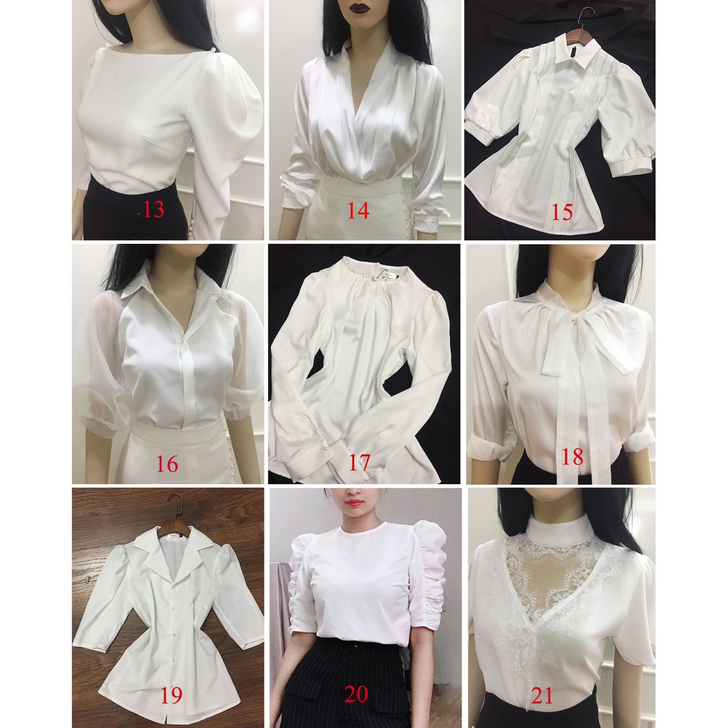 Áo Sơ Mi Trắng Nữ 💖10 kiểu💖 Áo trắng nữ công sở dài tay | BigBuy360 - bigbuy360.vn