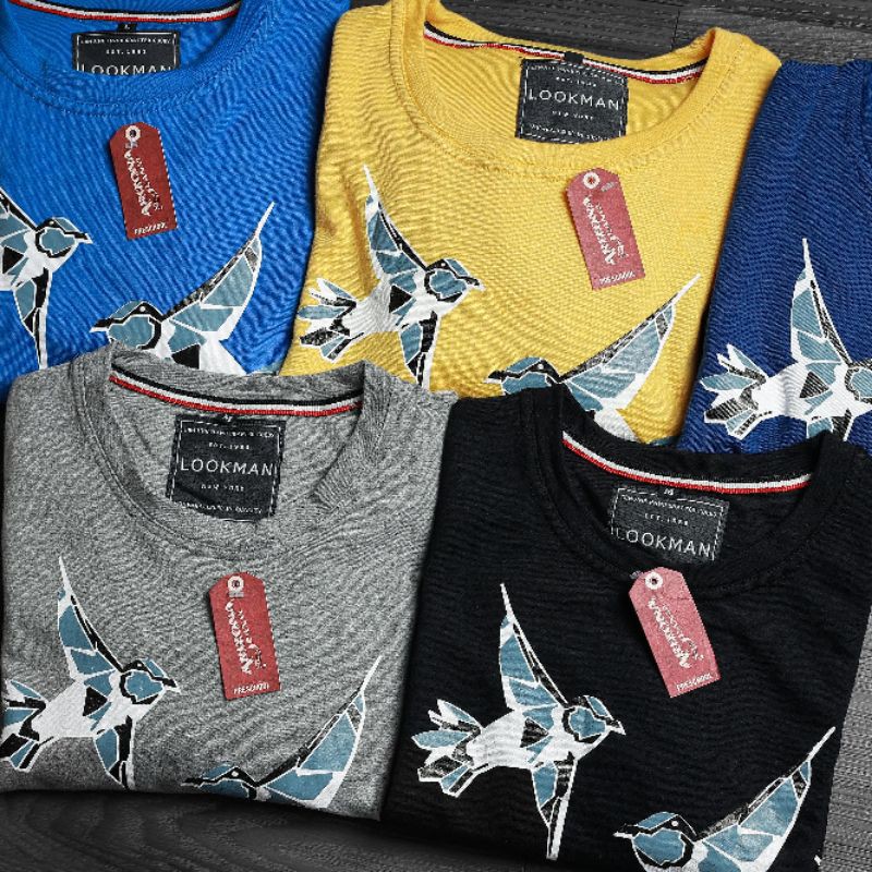 Áo thun nam vải da cá cotton Sweater tay dài chim én