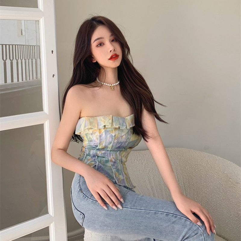 Áo không tay in hình hoa thời trang thanh lịch