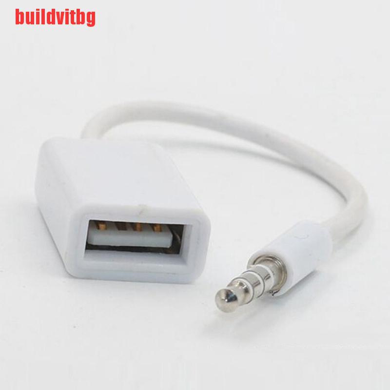 {buildvitbg}3.5mm male aux audio plug jack to usb 2.0 female converter cord cable car mp3 GVQ