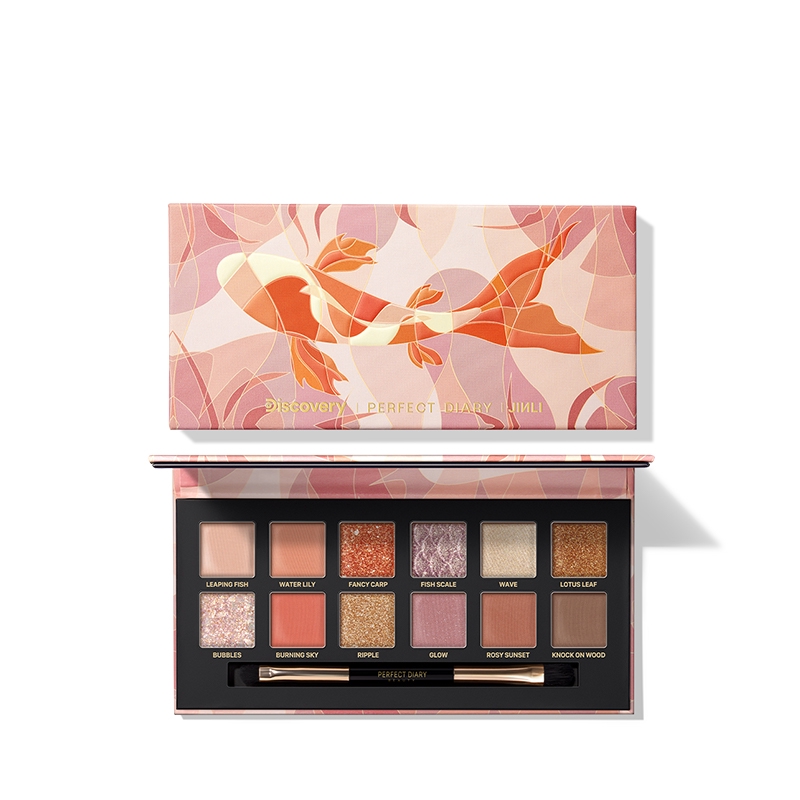 Bảng Phấn Mắt Perfect Diary 12 Màu 14g Hiệu Ứng Ánh Kim Mịn Kèm Cọ Trang Điểm