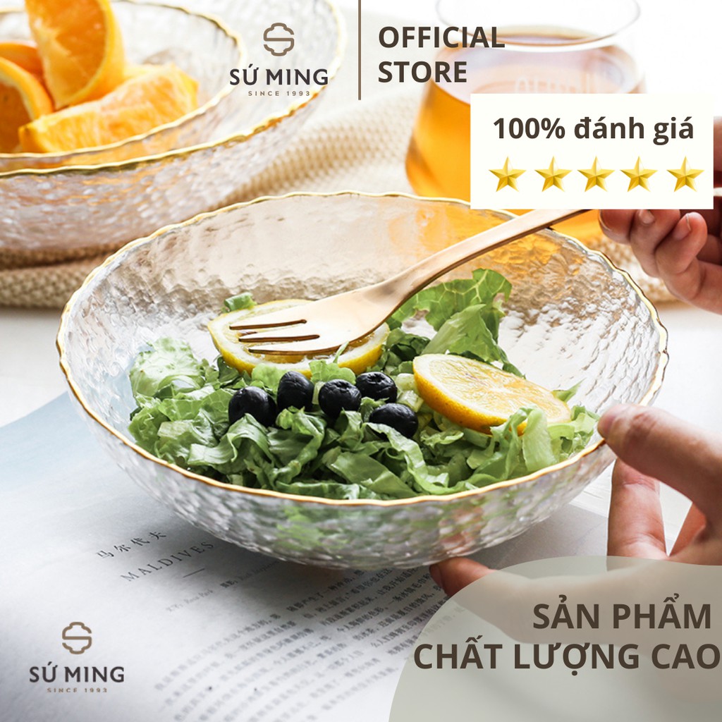 Bát Tô Thuỷ Tinh Đẹp Chấm Bi [NHẬT BẢN][VIỀN VÀNG], kiểu dáng sang trọng, đẳng cấp, giao hàng an toàn.