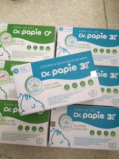Khăn lau hạ sốt Dr.papie (hộp 25 tờ)