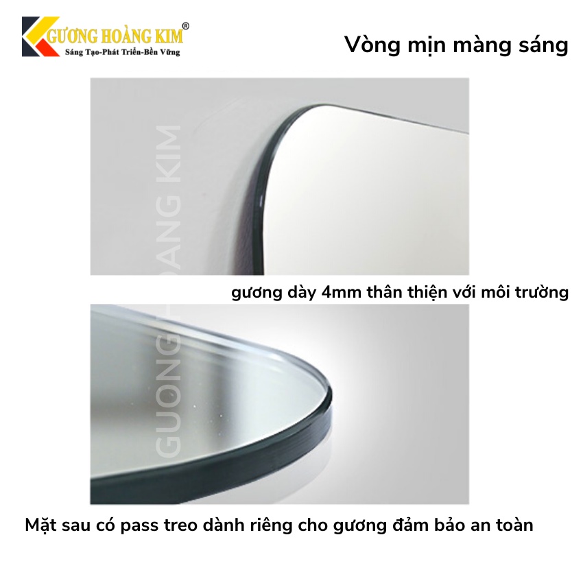 gương soi toàn thân treo tường, gương toàn thân có đèn led cảm ứng hình oval kích thước 60x170cm guonghoangkim HK1010