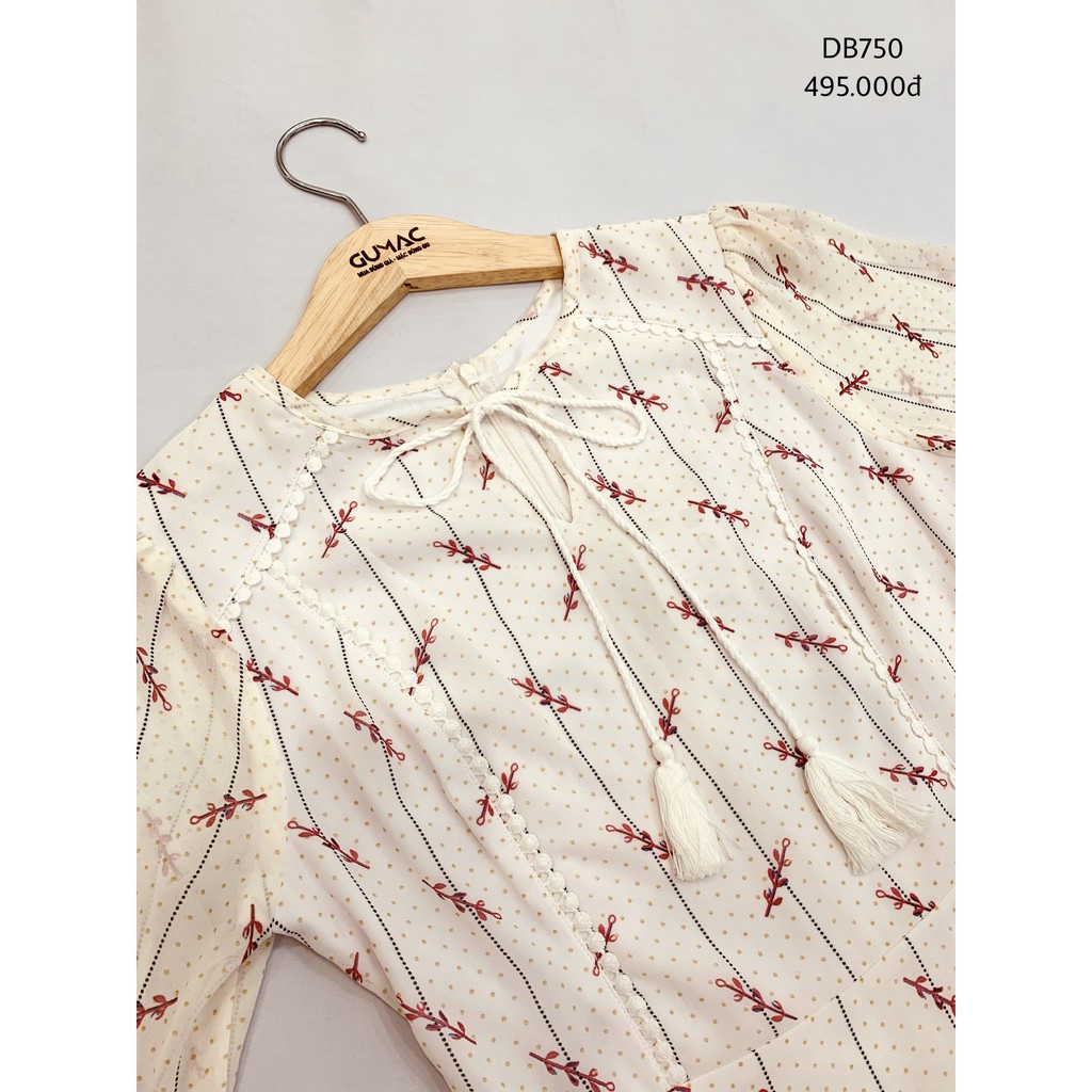 Đầm nữ GUMAC hoa nhí thiết kế viền đăng ten DB750 | BigBuy360 - bigbuy360.vn