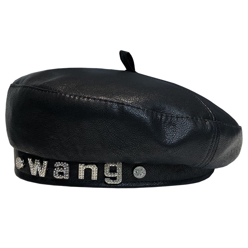 Nón Mũ nồi da chữ WANG đính đá hàng cao cấp loại 1