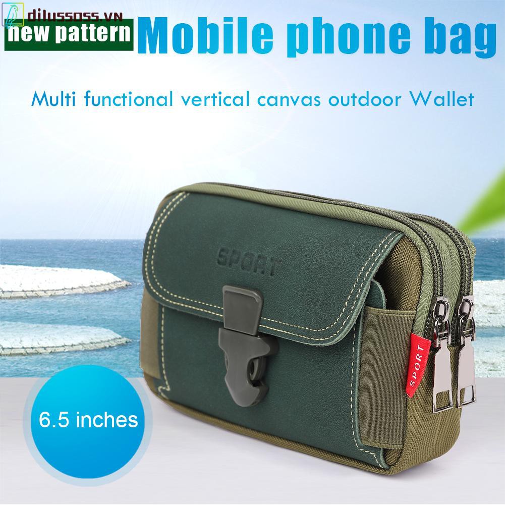 túi ví Outdoor Canvas Waist Bag Sport Casual Men Phone Purse Zipper Belt Bum Pouch