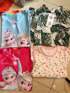 Set bé gái váy áo cotton